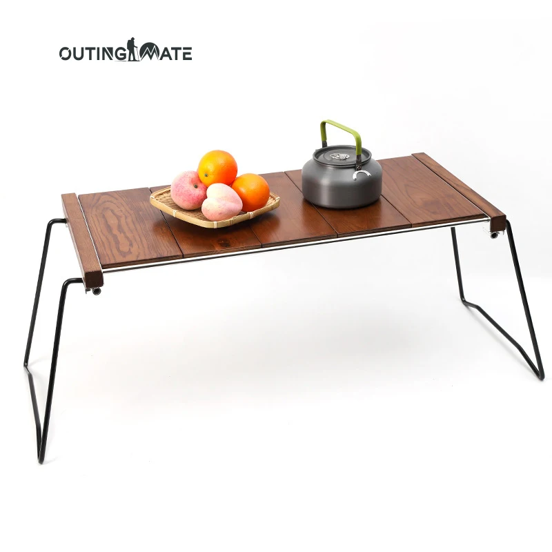 Wholesale Camping Outdoor easy-carrying zebra table Portable BBQ wooden Folding Camping Table