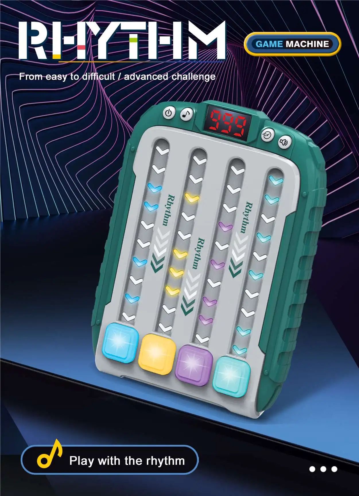 2024 Hot selling Kids Decompress  Press Music rhythm dance machine quick push puzzle early education toy game machine Wholesale