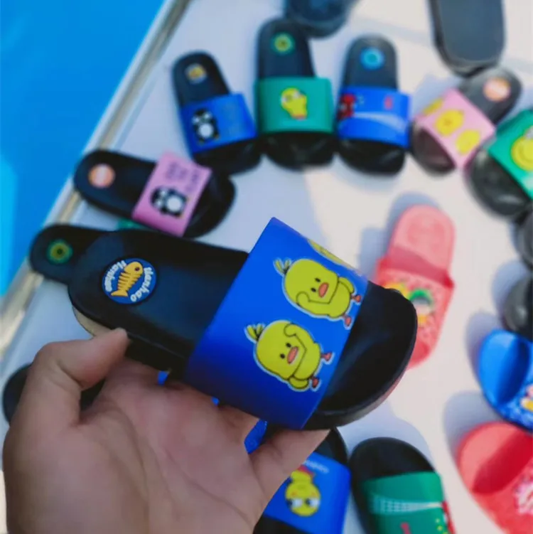 Милые детские Мультяшные Тапочки нового дизайна Синие тапочки для мальчиков и девочек