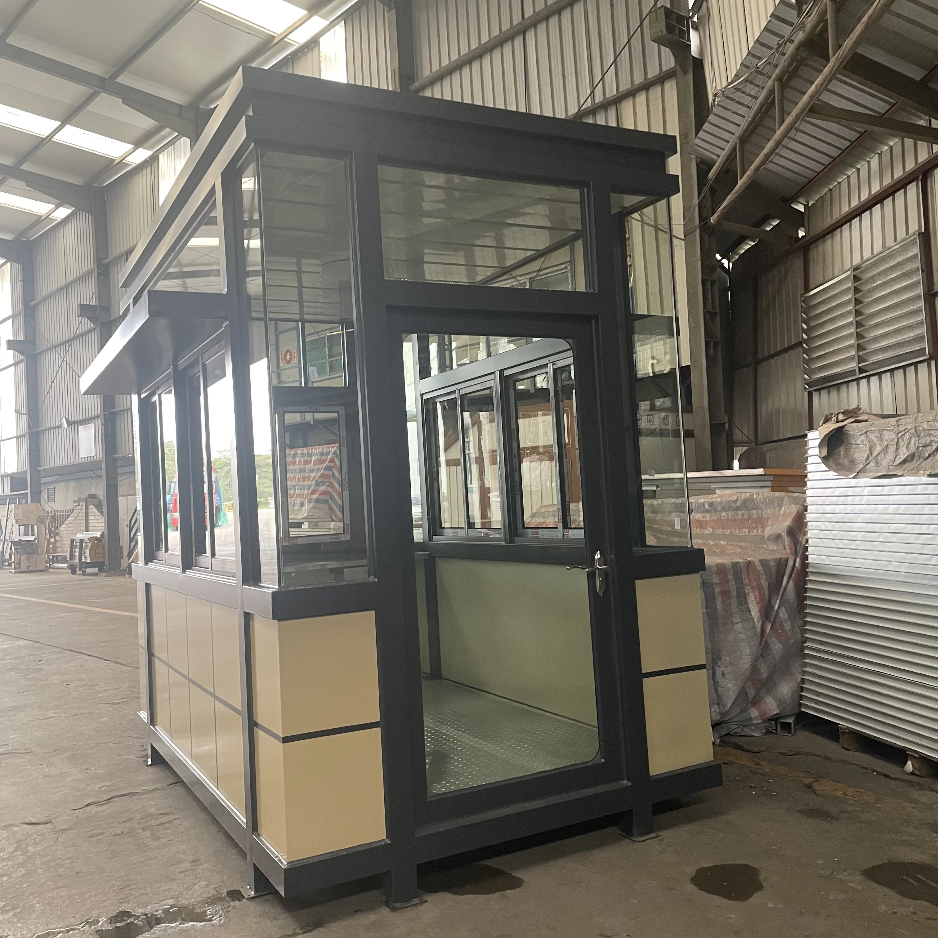 security guard booth high speed parking lot and barrier gate sentry box booth room parking security