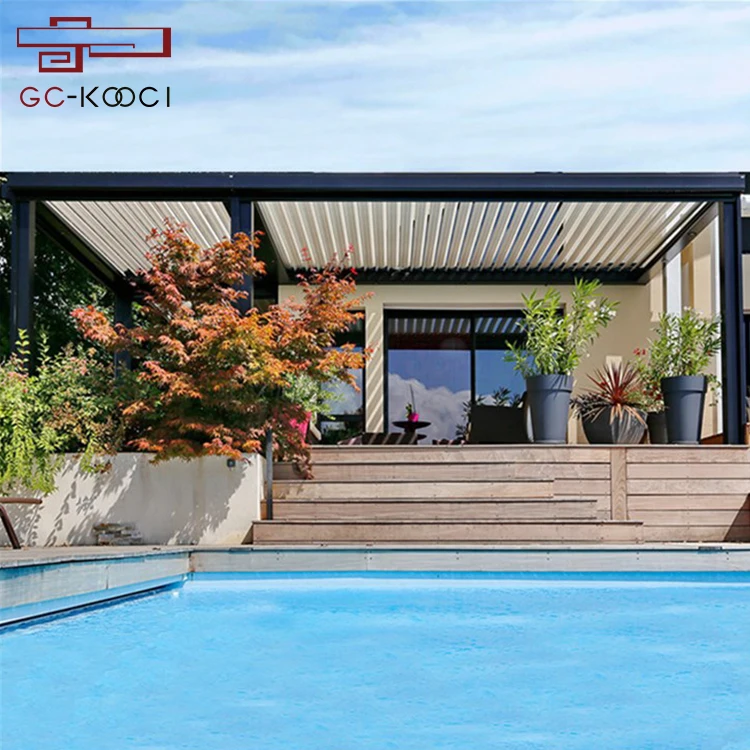 Custom aluminum pergola villa outdoor courtyard gazebos high quality aluminium pergola