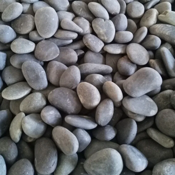 Polished Small Flat Black Washed River Garden Pebbles Stone