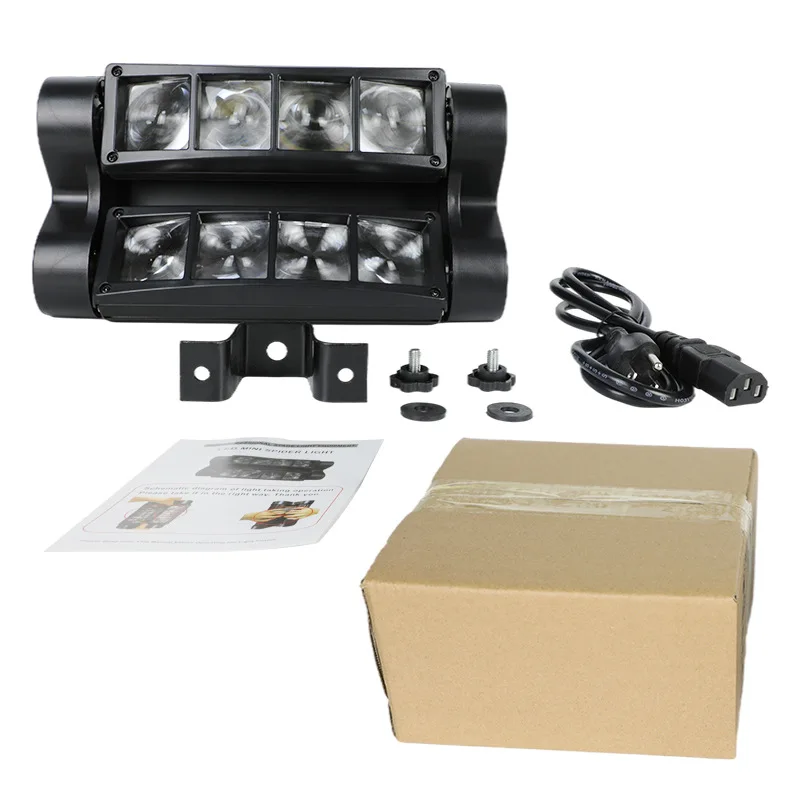 Mini LED 8-Eyed Spider Light RGB Sound Control Moving Head Light DMX DJ Bar 8-Eye Stage Beam Light