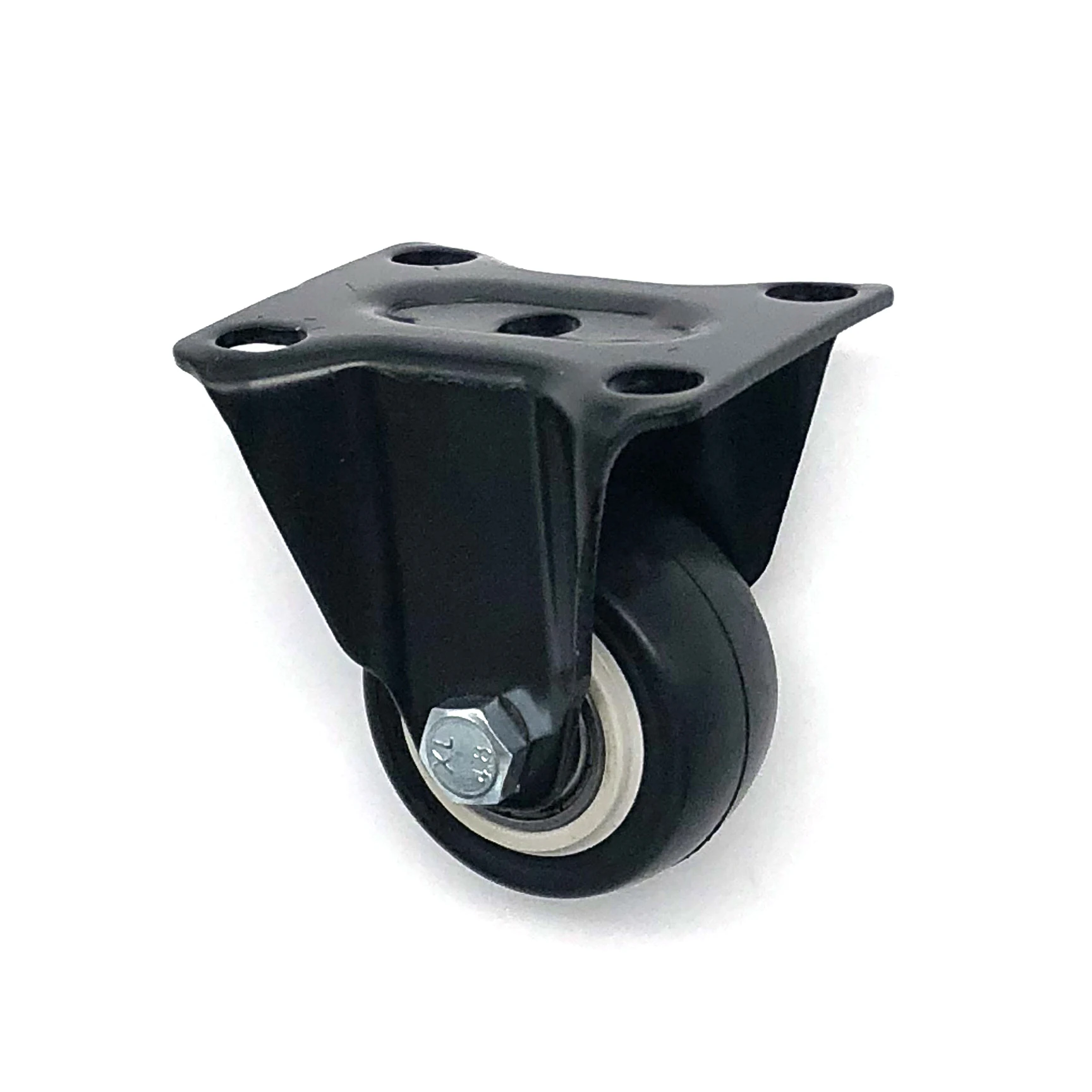 40 mm Rigid Caster Black Wheel 1.6 Inch Fixed Castor