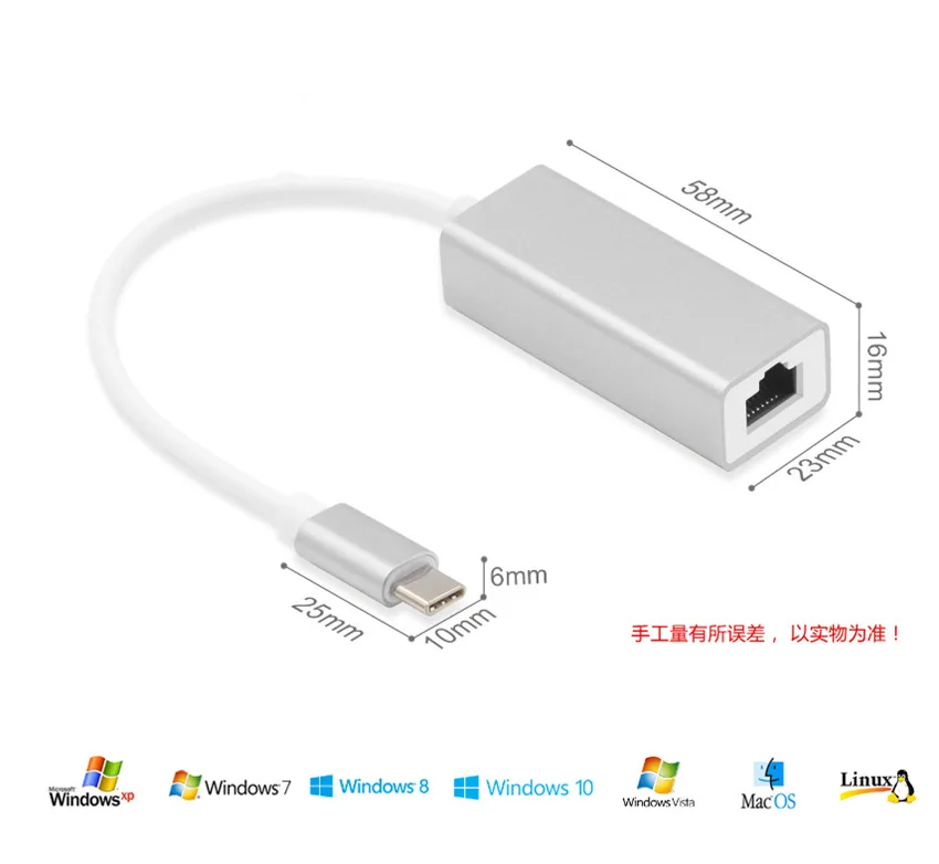 USB 3.1 Type C To RJ45 Gigabit Network Hub Converter USB To RJ45 Lan Ethernet Adapter Cable 1000Mbps