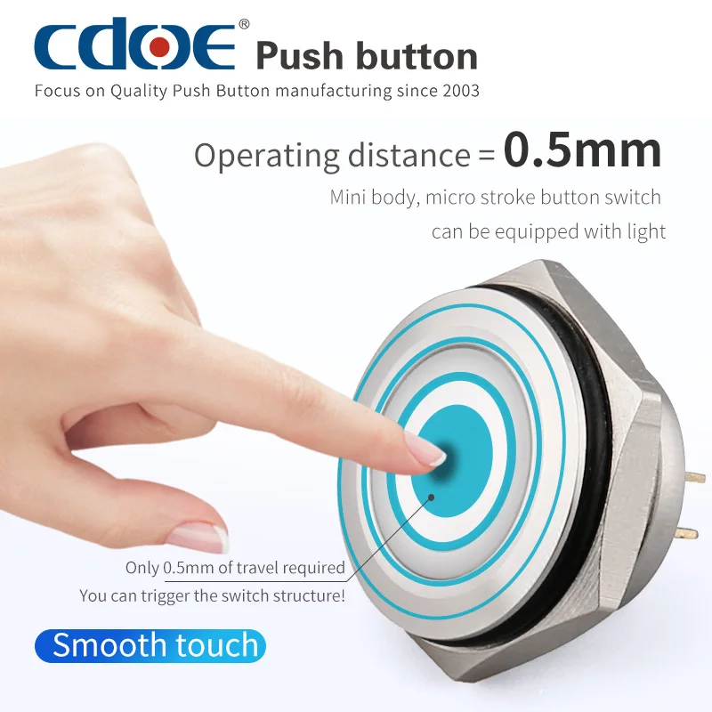 New product 12mm  mini push button switch  spst metal short body waterproof IP67 pin terminal  12V for electrical power switch