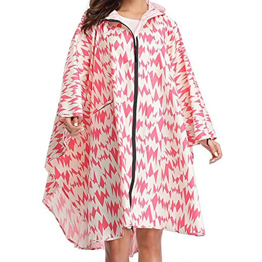 Cloak Rain Poncho Lightweight Waterproof Rain Jacket Packable Outdoor Hooded Long Raincoat