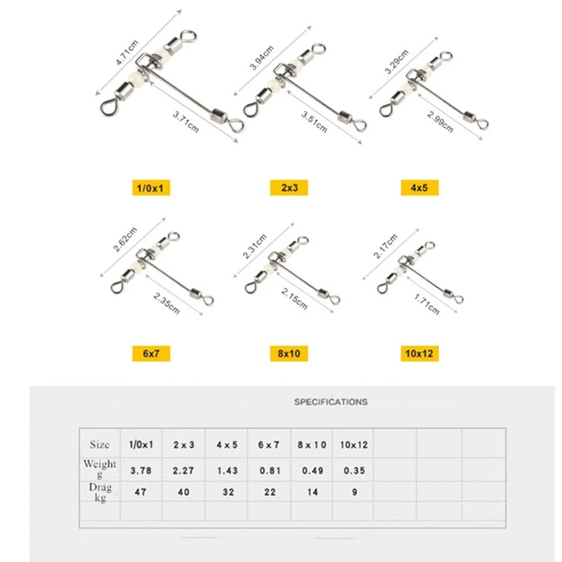 Stainless Steel Fishing Connector Snap 19-42mm American Style Luminous Ring Gourd T Turn Swivel Carp Fishing Tackle