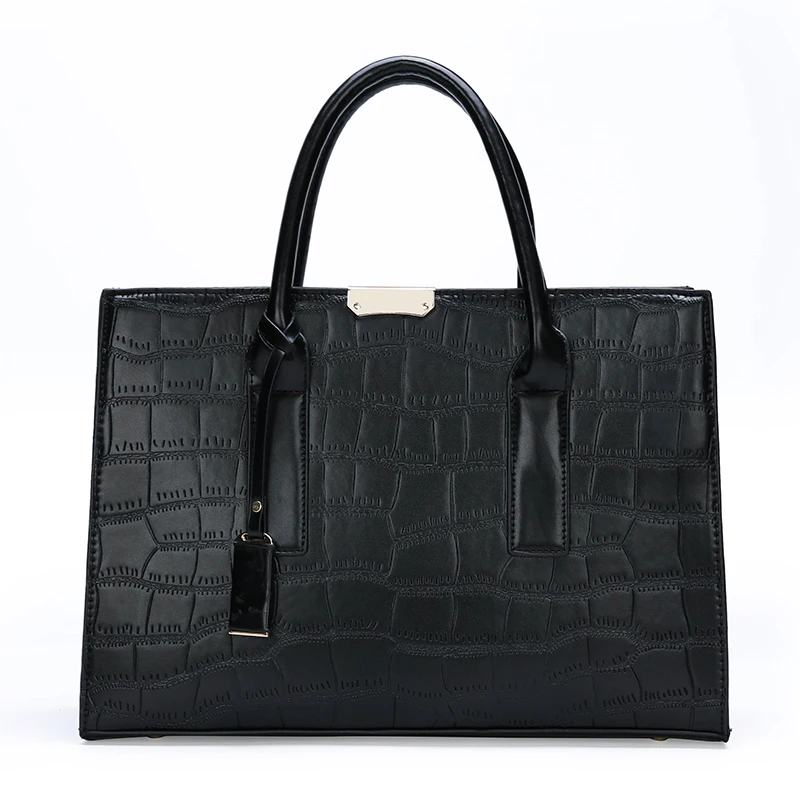 luxury women handbag large capacity PU leather crocodile patter alligator square tote bag for office work fashion aollocation