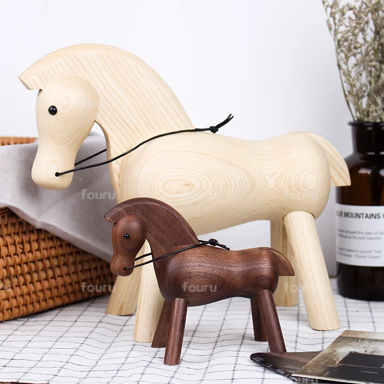 
handcrafted wood products carved kids wooden horse craft wood carving big horse figurine for decoration 