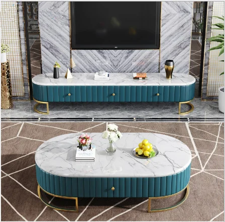 living room furniture stainless steel center table luxury coffee tables and TV stand modern home furniture