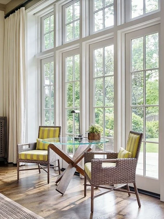 Wood Color French Windows And Doors Wood Composite Aluminum Double Glazed French California Casement Windows