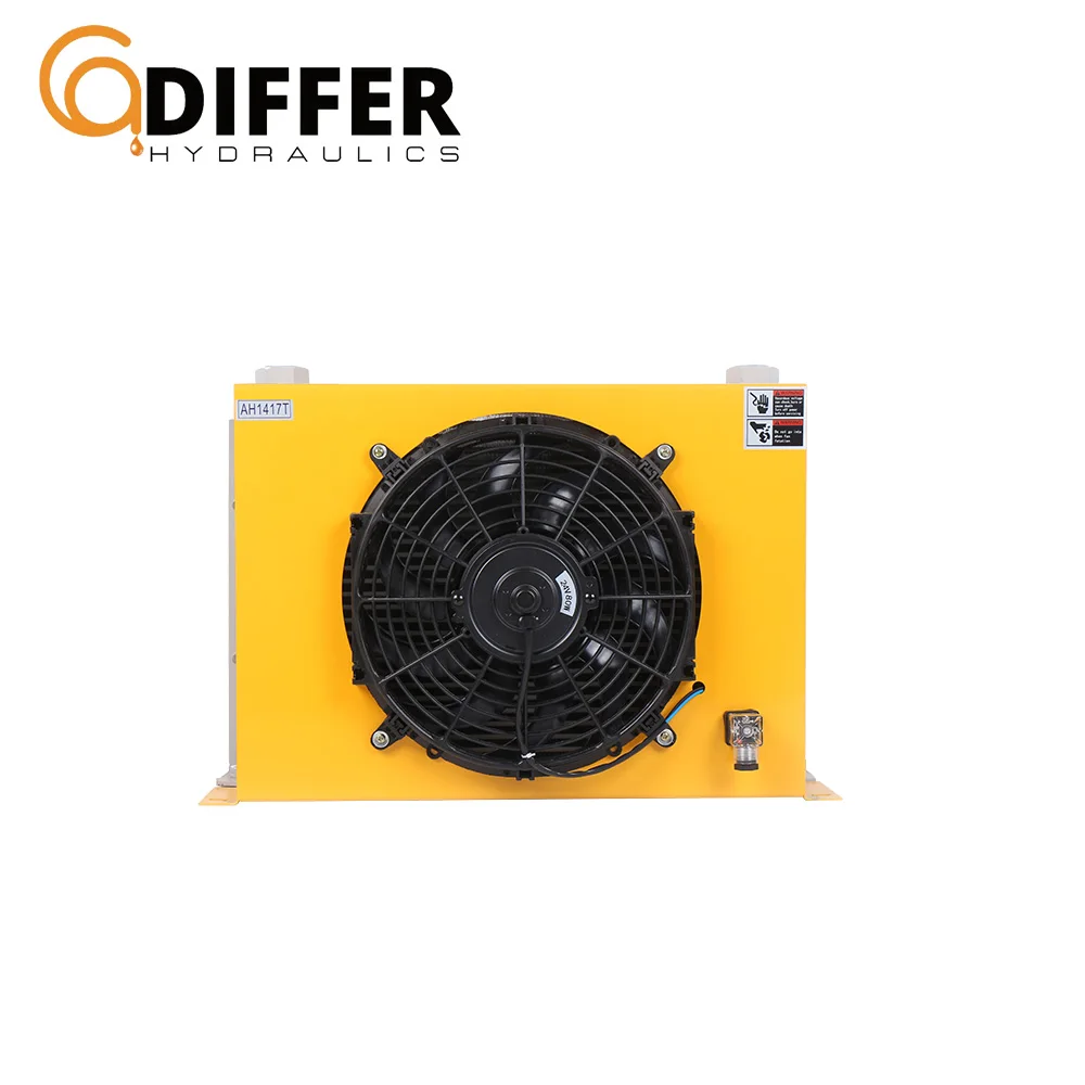 wholesale AH1417T aluminum Air-Cooled hydraulic Air oil cooler fan hydraulic oil radiator Heat Exchanger