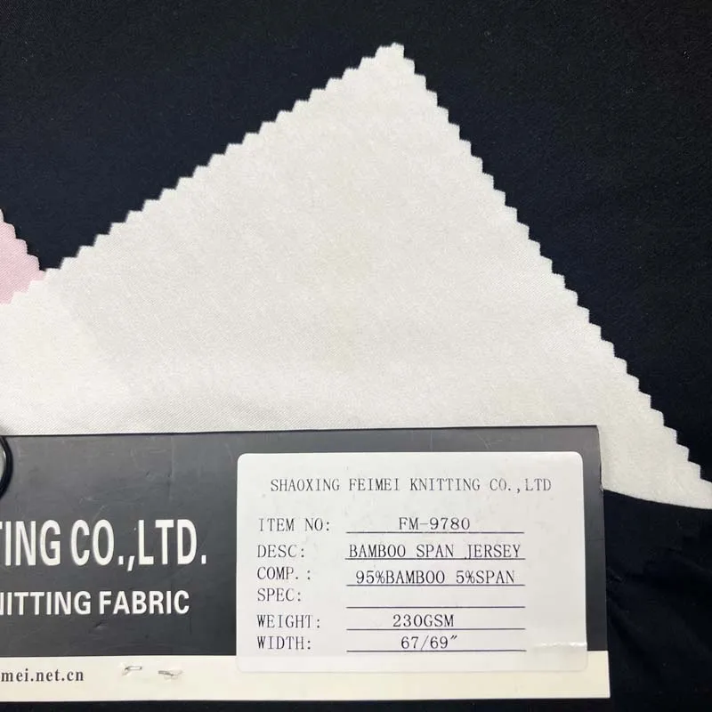 Natural Organic Bamboo Fabric Soft Touching 95%Bamboo 5%Spandex Bamboo Jersey Fabric for T-Shirt