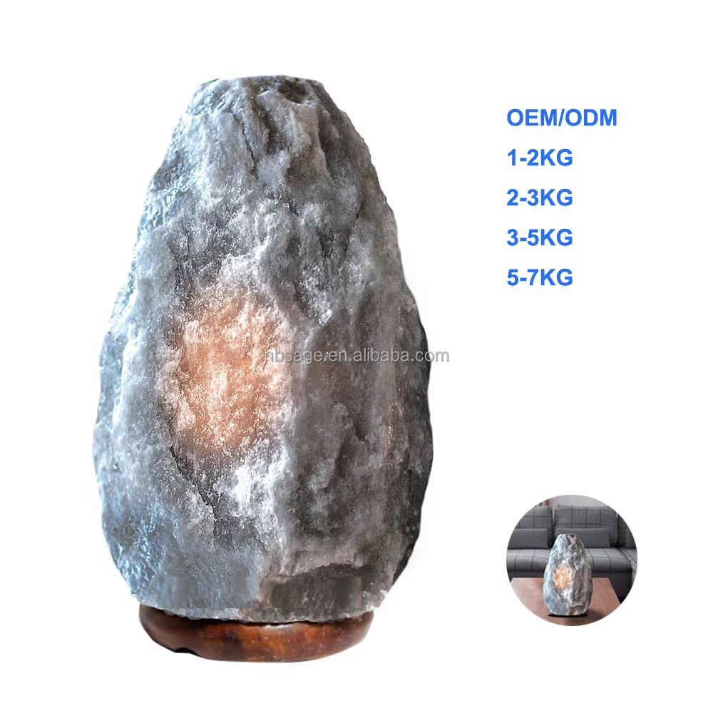 
Natural Grey Salt Lamp/Hand Carved Grey Himilayan Salt Lamp/ Black salt lamp 