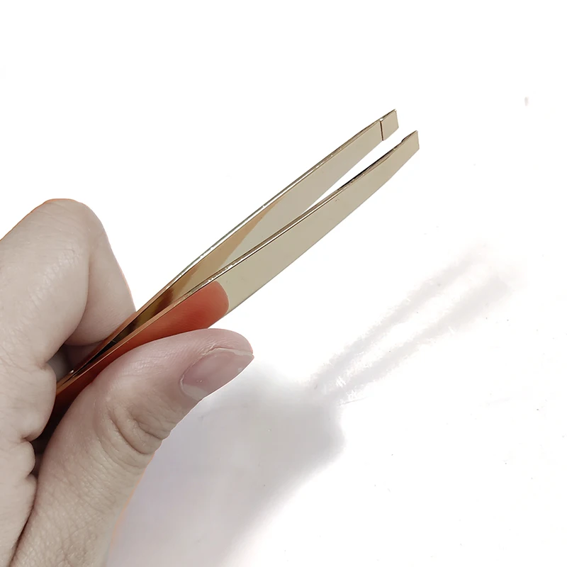 Beauty Tools Stainless Steel  Professional Slanted eyelash clip Hair Removal 96 Eyebrow Tweezers  Custom  LOGO eyebrow tweezers