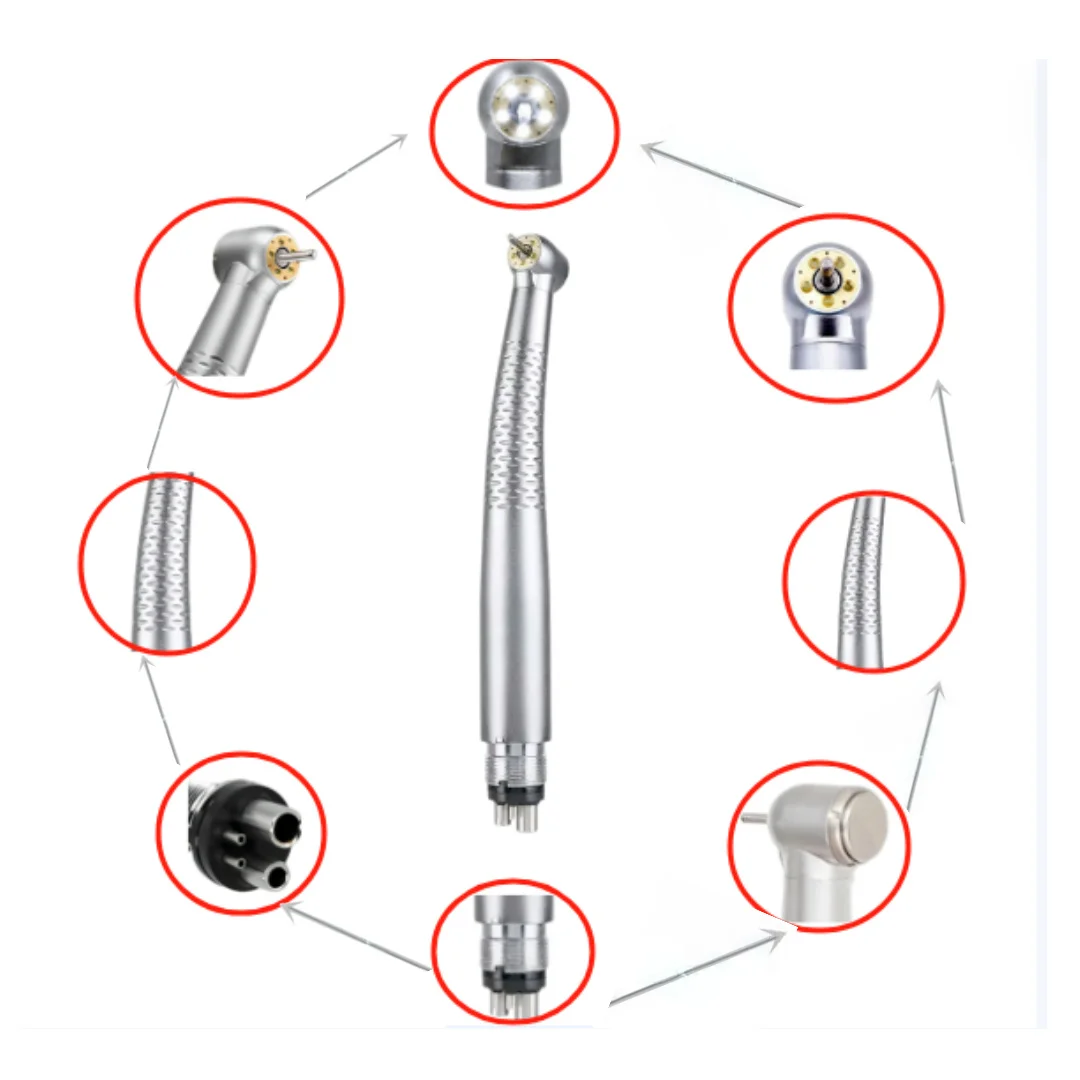 26 Вт СВЕТОДИОДНЫЕ керамические подшипники гигиеническая головка система с низким уровнем шума Стоматологическая турбина высокоскоростной наконечник