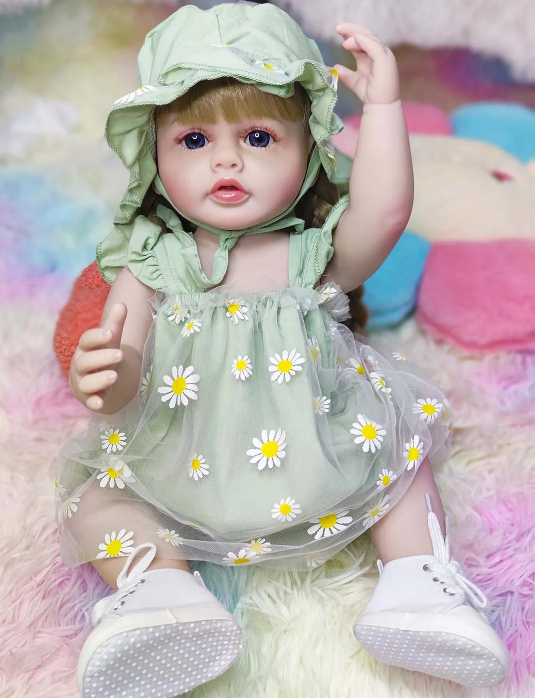 R&B Dolls Set Boneca Bebe Newborn Toddler Small Real Lovely Girl Silicone Baby Alive Doll