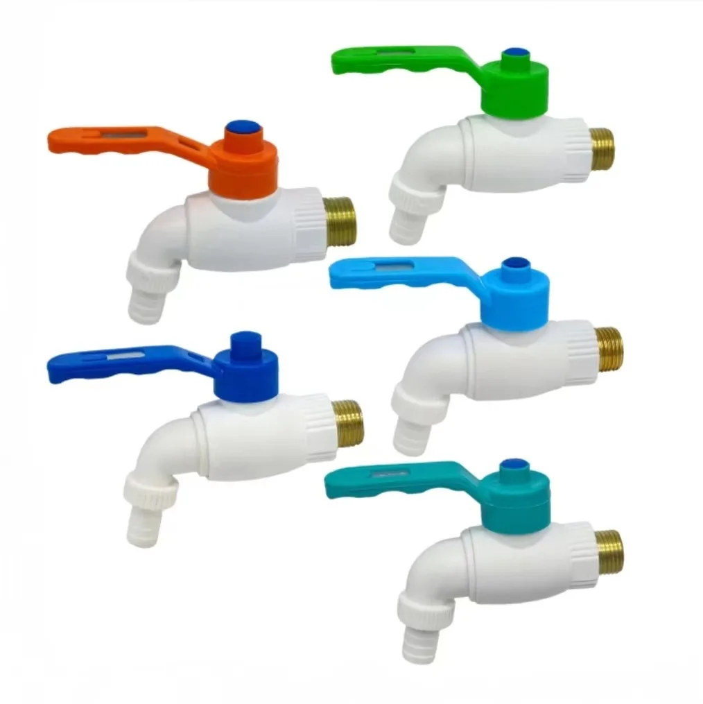 Wholesale High Pressure PPR Pipe Fittings White Brass Male Thread Plastic PPR Water Tap