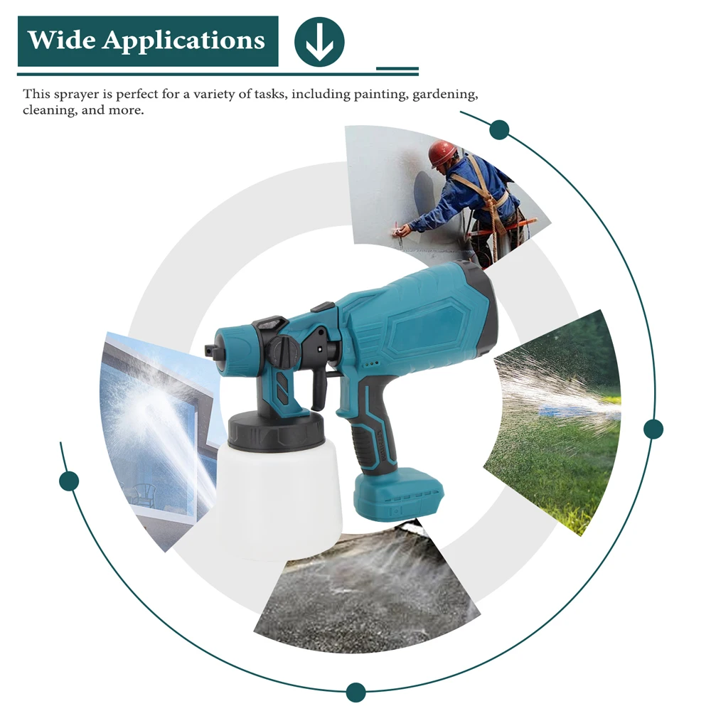 600W 1000ml Electric Cordless Sprayer Rechargeable Lithium Battery Paint Machine Airbrush Furniture Steel Coating Sprayer