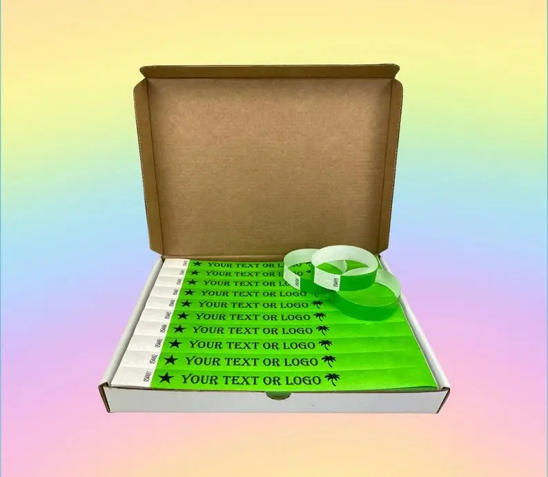 Printable Waterproof Dupont Paper NFC Wristband Tyvek Paper Bracelet PVC RFID bands For events ticket