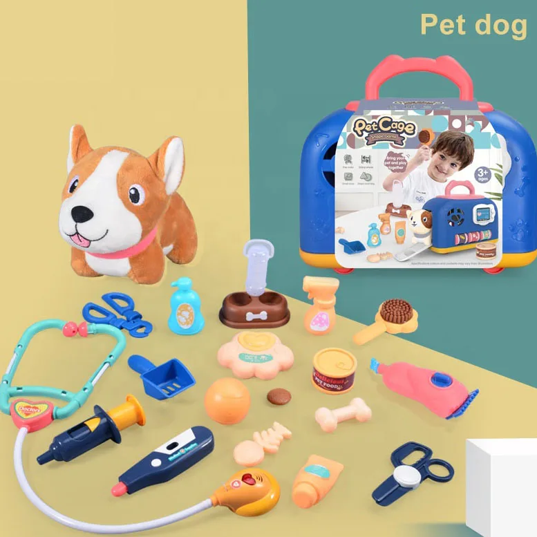 Hot Sale Role Play Toy Set Cute Pretend Pet Toy Carry Cage Pretend Pet Care Toys