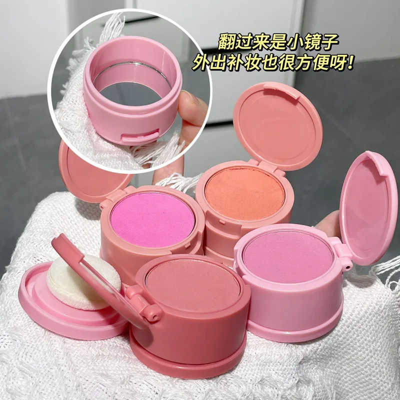 Customized Logo Waterproof Blusher Vegan Heart Shape Single Matte And Glitter Blush Private Label Compact Powder Blush