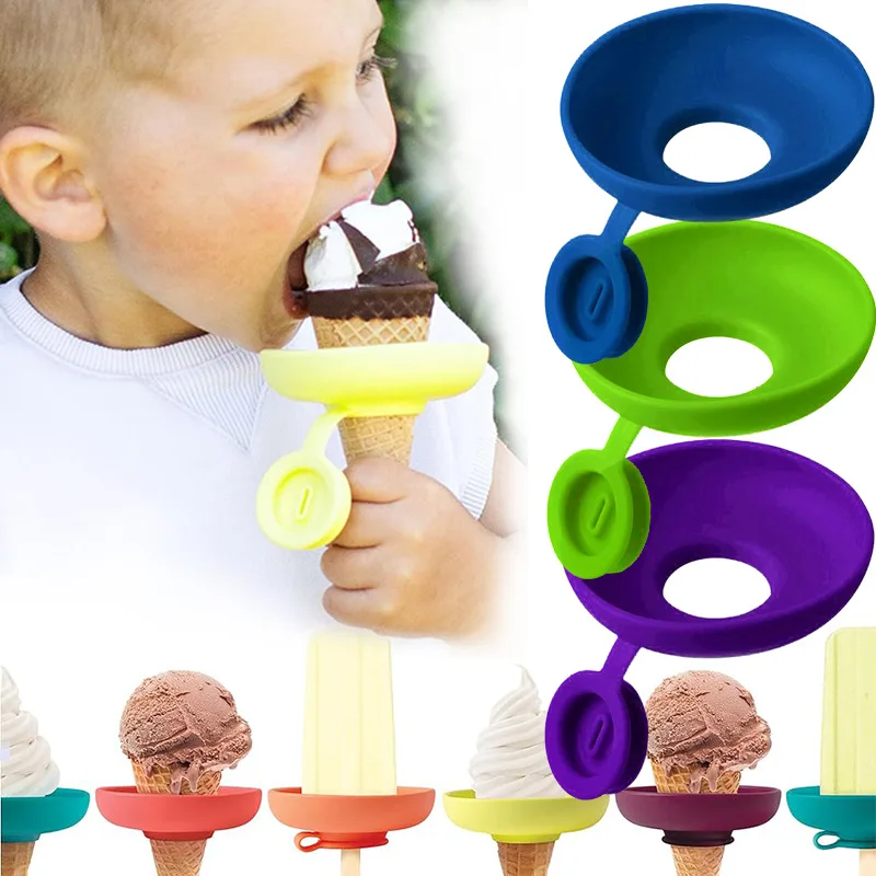 Drip Proof Popsicle Rack Silicone Drip Free Ice Holder Reusable Portable Popsicle Protectors Drip Guard Holder Ice Stick Holder