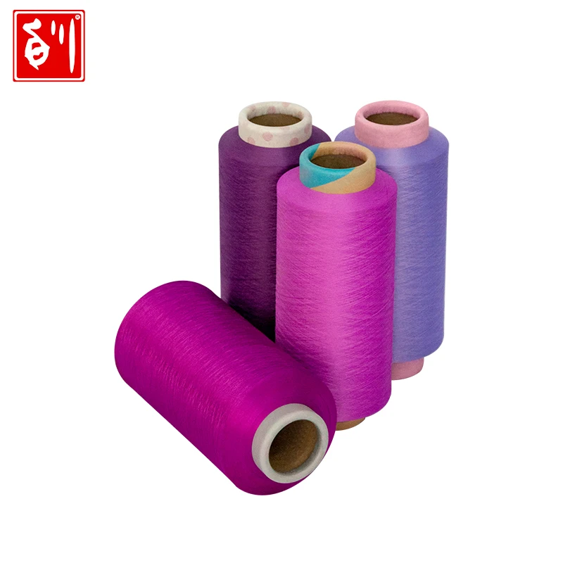 Baichuan Eco-friendly 100% colors recycled cone yarn dope dyed yarn