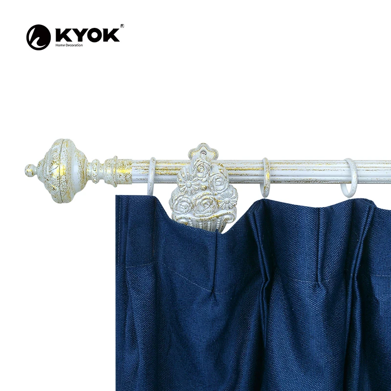 Fashionable Design Holder For Pipe Ball Shaped Stainless Steel Finials gun Black Parabolic Brackets For Living Room