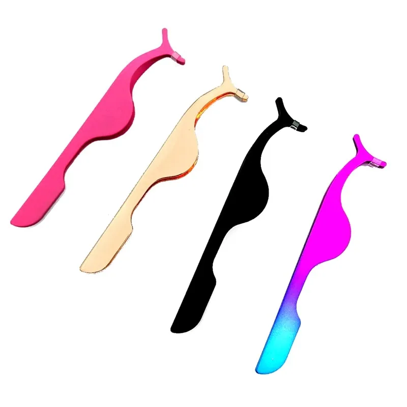 False Eyelash Tweezers Fake Eye Lash Applicator Eyelash Extension Curler Nipper Auxiliary Clip Clamp Makeup Forceps Tools