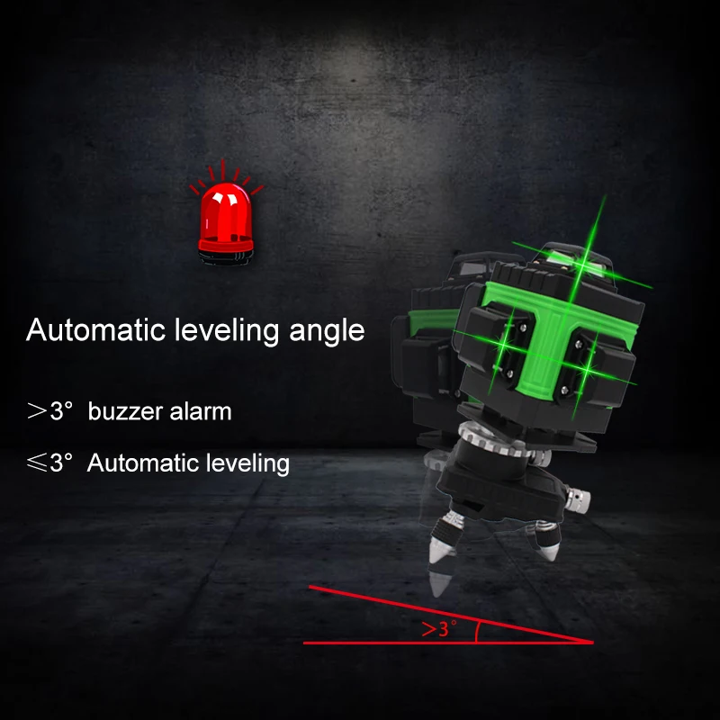 16 green line 4d 360 rotating best horizontal and vertical laser level