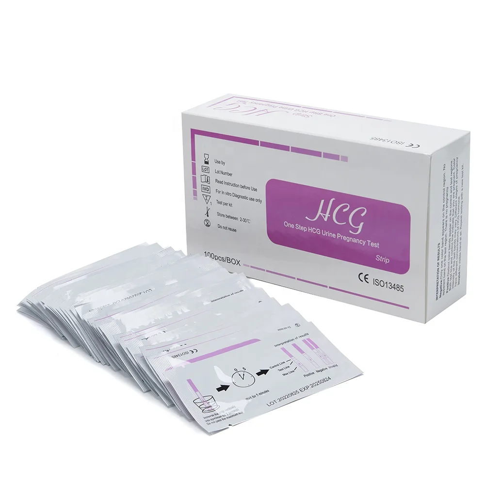 100PCS/BOX HCG Strip Early Urine One-step  Pregnancy  Test Strip Home Use