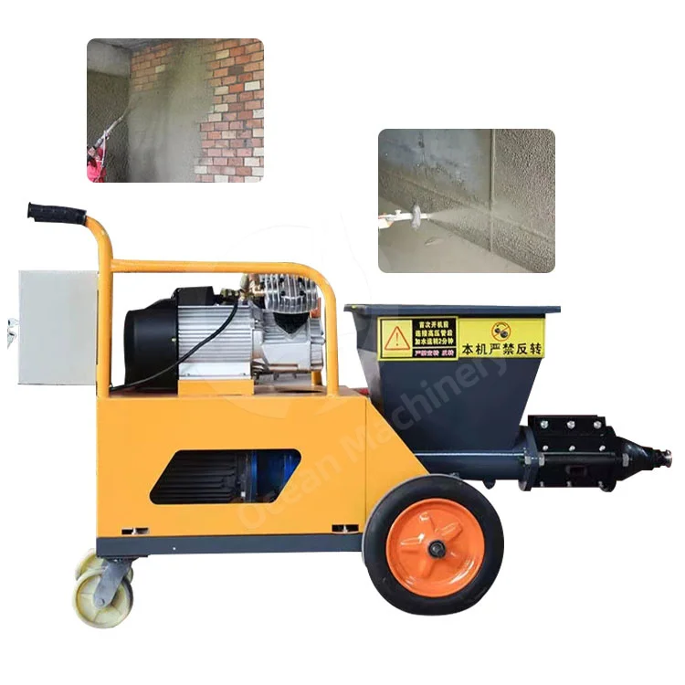 Cheap Concrete Mortar Projector Electric Spray Plaster Machine PneumaticMotor for Cement Sprayer