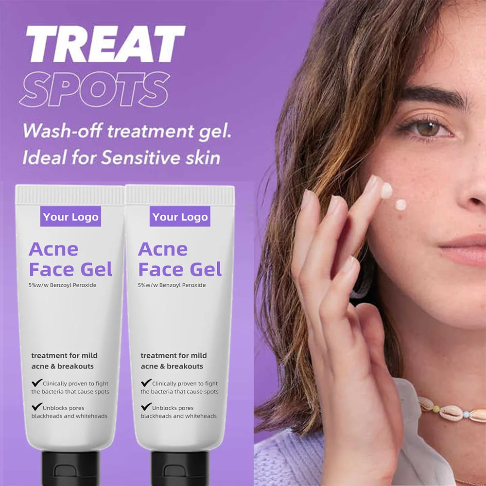 Skin Acne Treatment Cream Organic Benzoyl Peroxide 5%w/w Acne Treatment Private Label Anti Acne Remover Pimples Face Cream