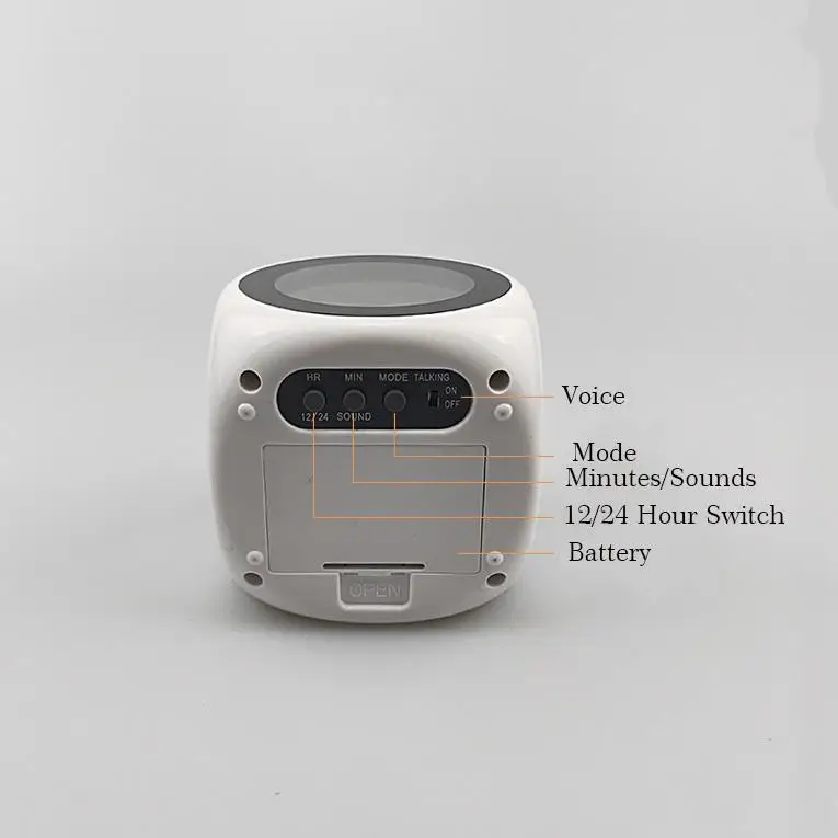 Creative LCD Projection Desk Clock English Voice Timekeeping Multi-function Alarm Clock with Temperature Display