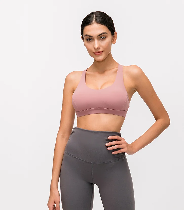 
Workout Running High Elastic Apparel Tank Seamless Yoga Top Fitness Womens Sports Bra 