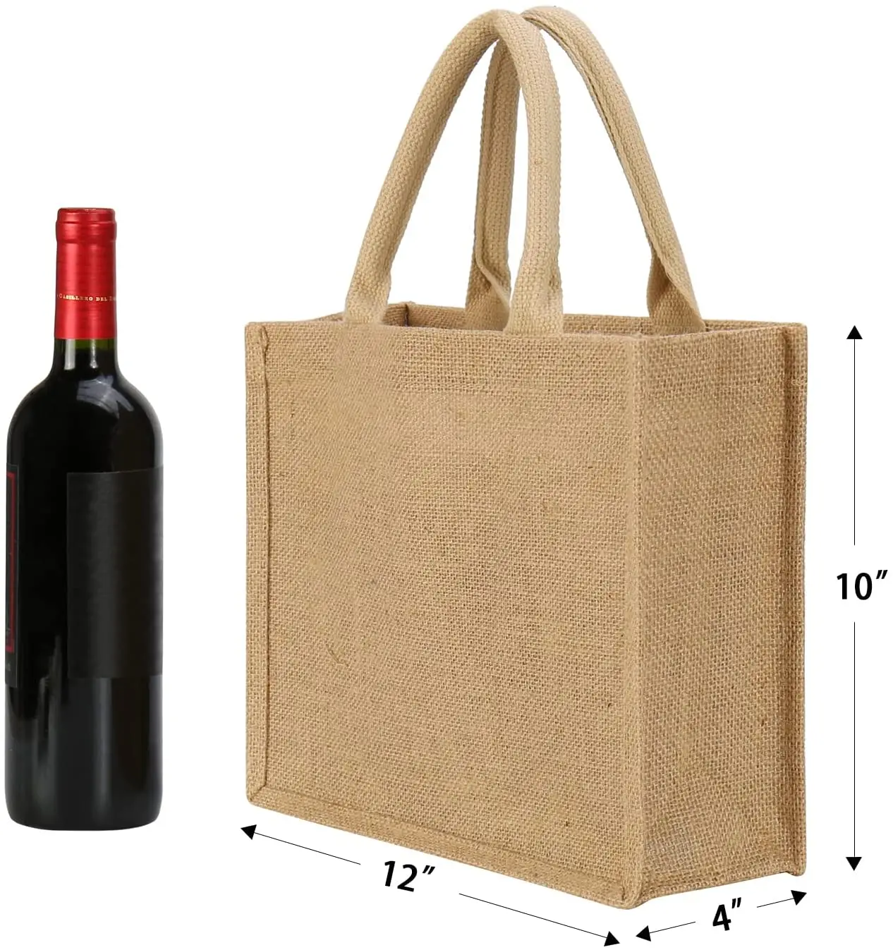 Cloth Carrying Women Shopping Bags Natural Gunny Plain Large Design Tote Jute Bag