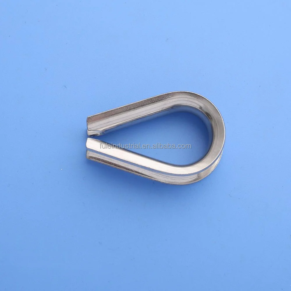 European Type Rigging Hardware Cable Wire Rope Fittings Thimbles 304 Stainless Steel 2mm Stainless Steel Thimble
