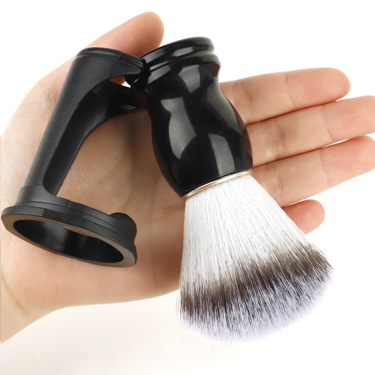 Custom Logo  Men Shaving Brush Synthetic Shave Tool with Hard Wood Handle Travel Shave Brush Shaving Paint Brush