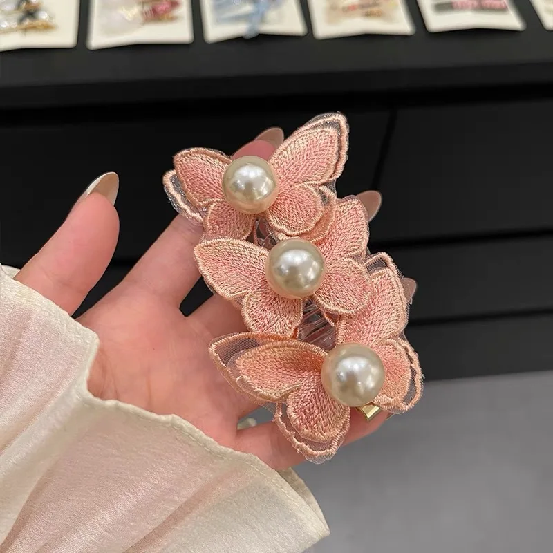 2024 Fashion Braided Telephone Line Elastic Rope Hair Band Scrunchies Accessories Butterfly Telephone Wire Hair Ties for Women