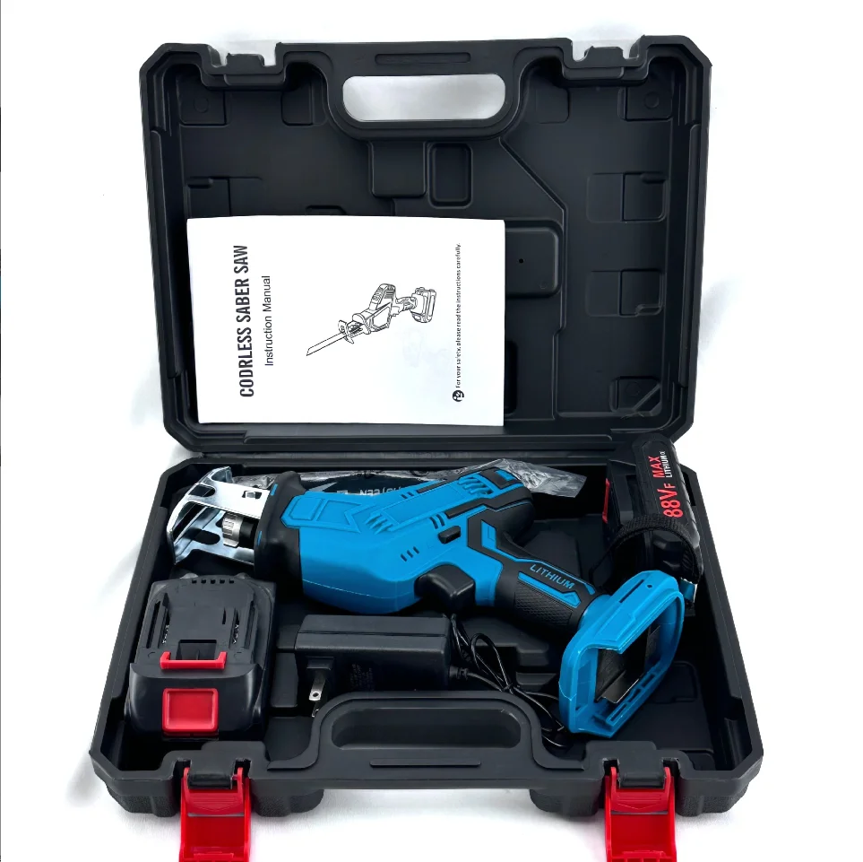 21V Cordless Multifunctional Electric Jig Saw Portable Garden Branch Pruning & Small Chainsaw with Metal Band Saw Wood Cutting