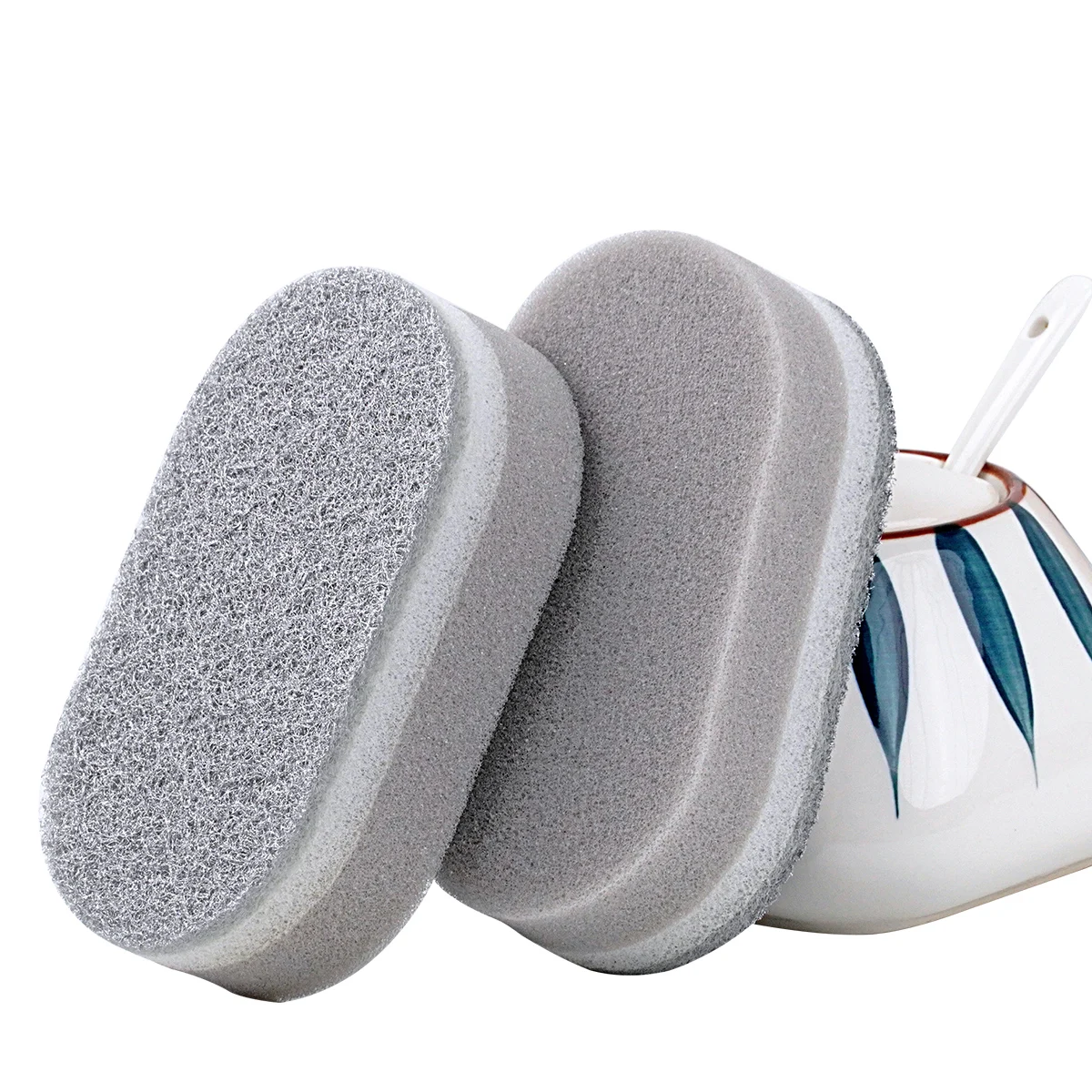 New product spray silver scouring pad sponge double-sided thickened cleaning kitchen dish brushing cloth sponge cleaning