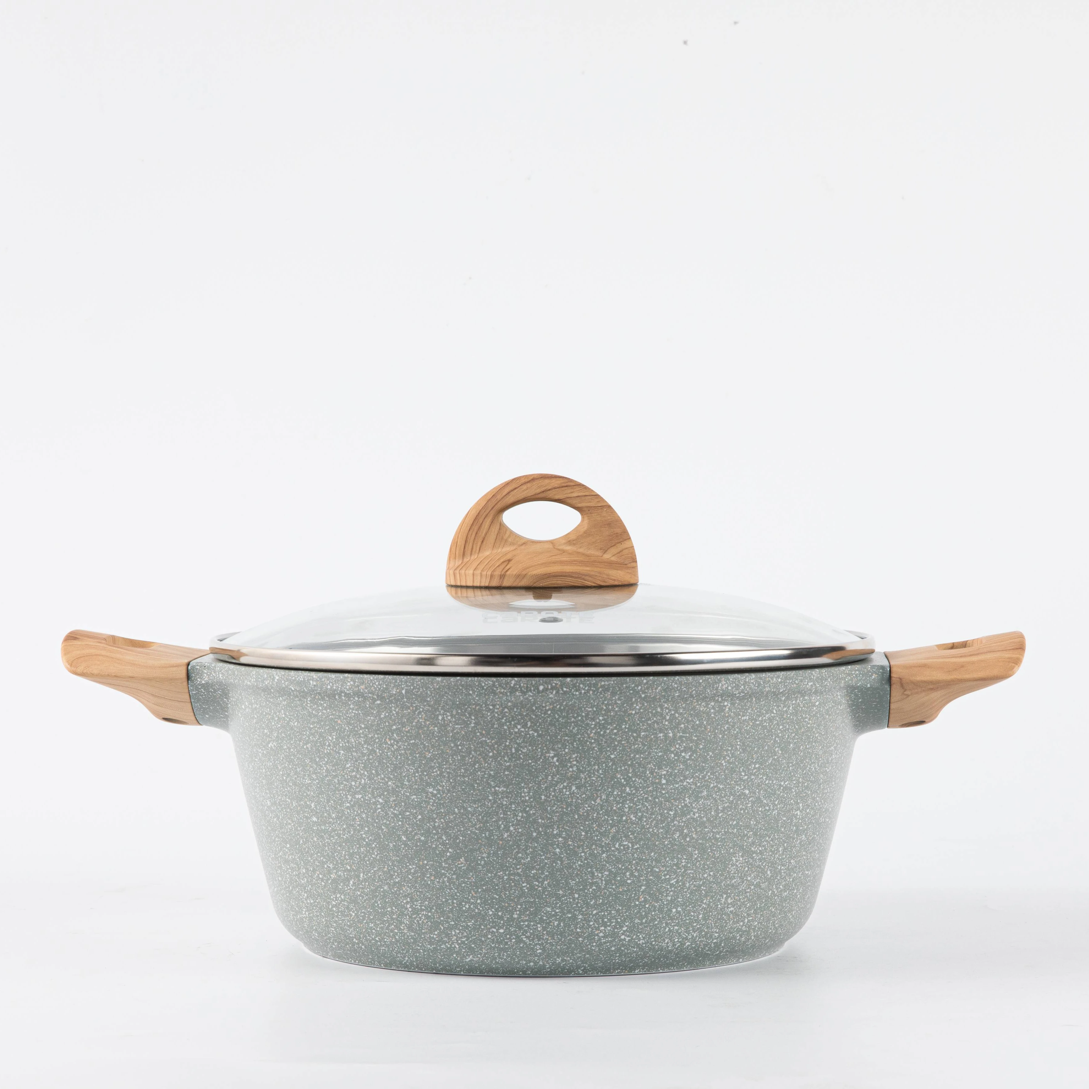 Carote Hot Selling 28cm Casserole Nonstick Soup&Stock Pots With Glass Lid Induction