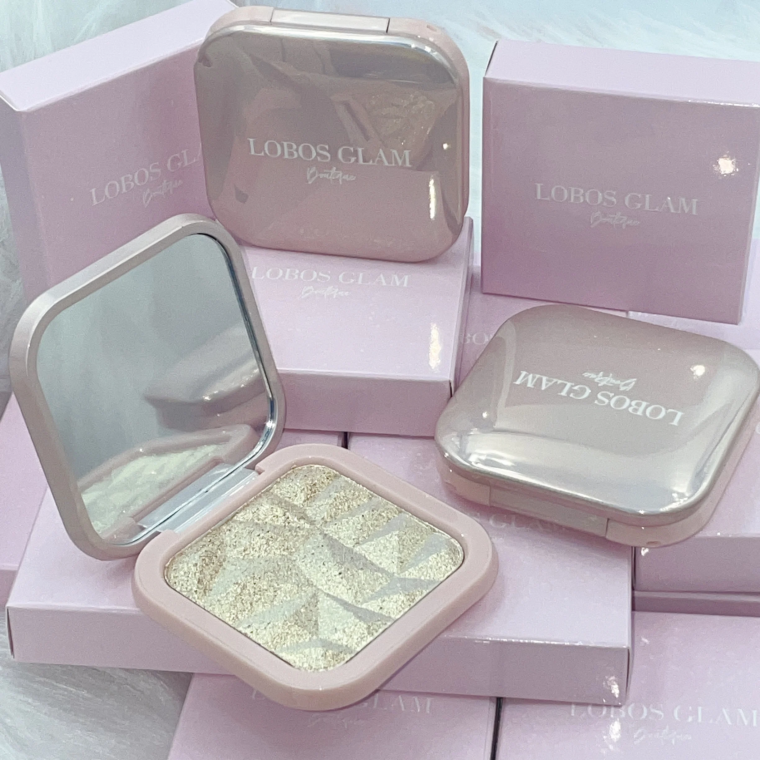 Custom Own Logo Pressed Blusher Cute Shell Glitter Make Up Organic Highlight Blush