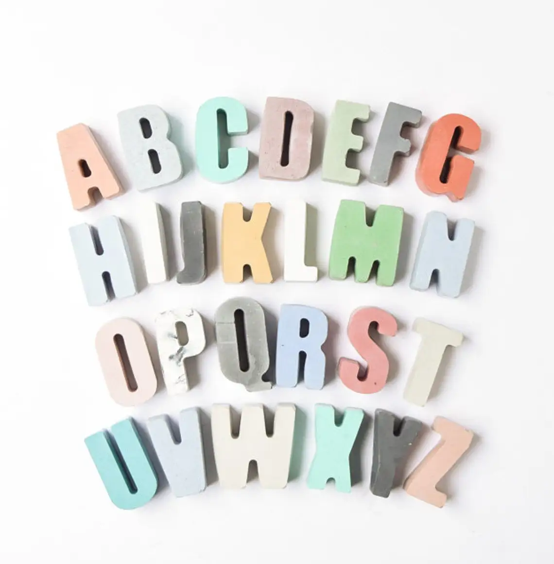 modern home decor cement name letters concrete nursery name sign for kids baby room decor