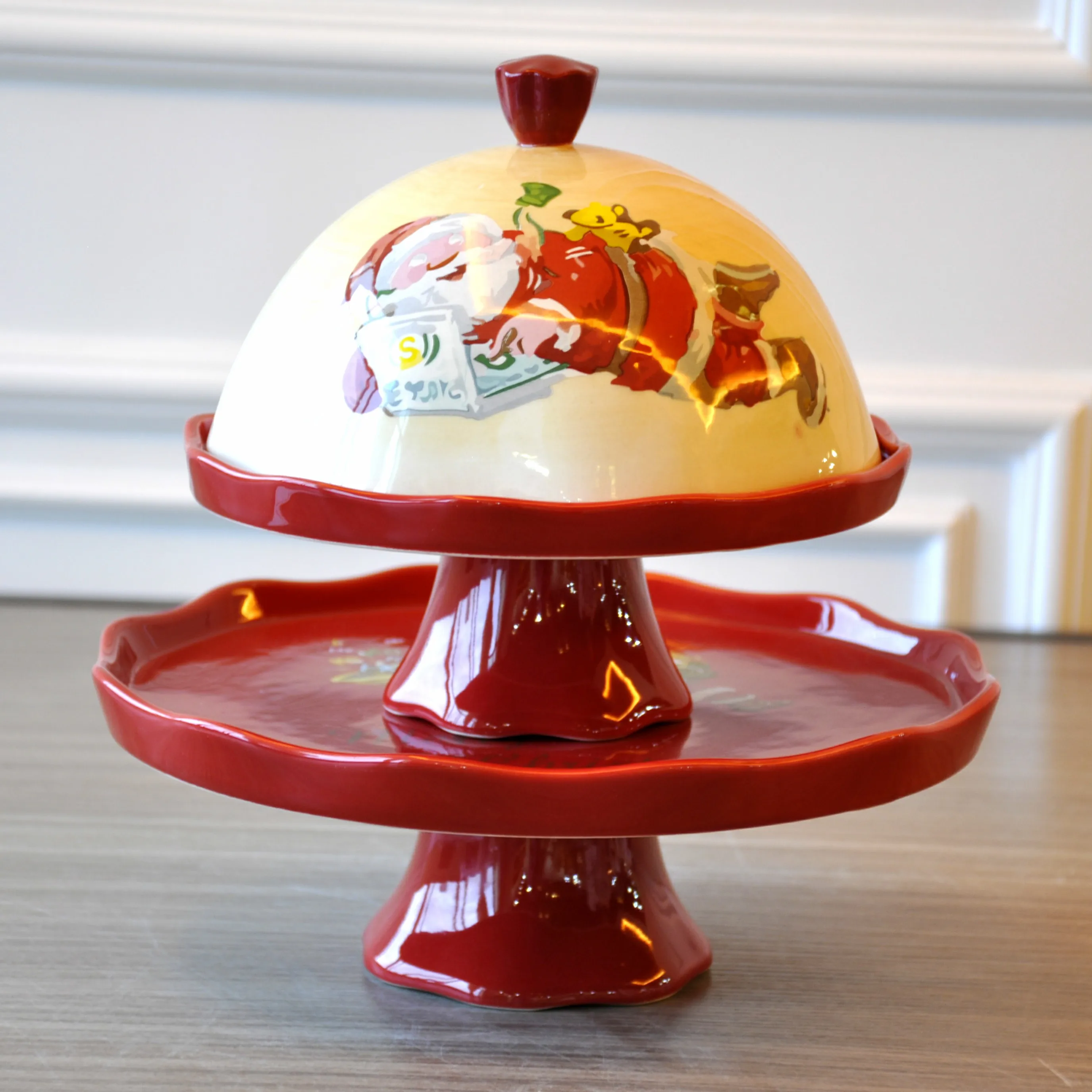 JIA SHUN Wholesale Christmas Santa Claus Decal Ceramic Dinnerware Sets