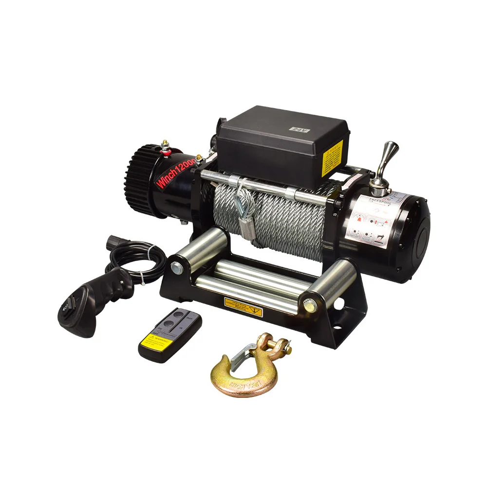 12V/24V 20000lbs Electric Winch with Synthetic Rope or steel wire rope High Lifting Capacity Winches Product