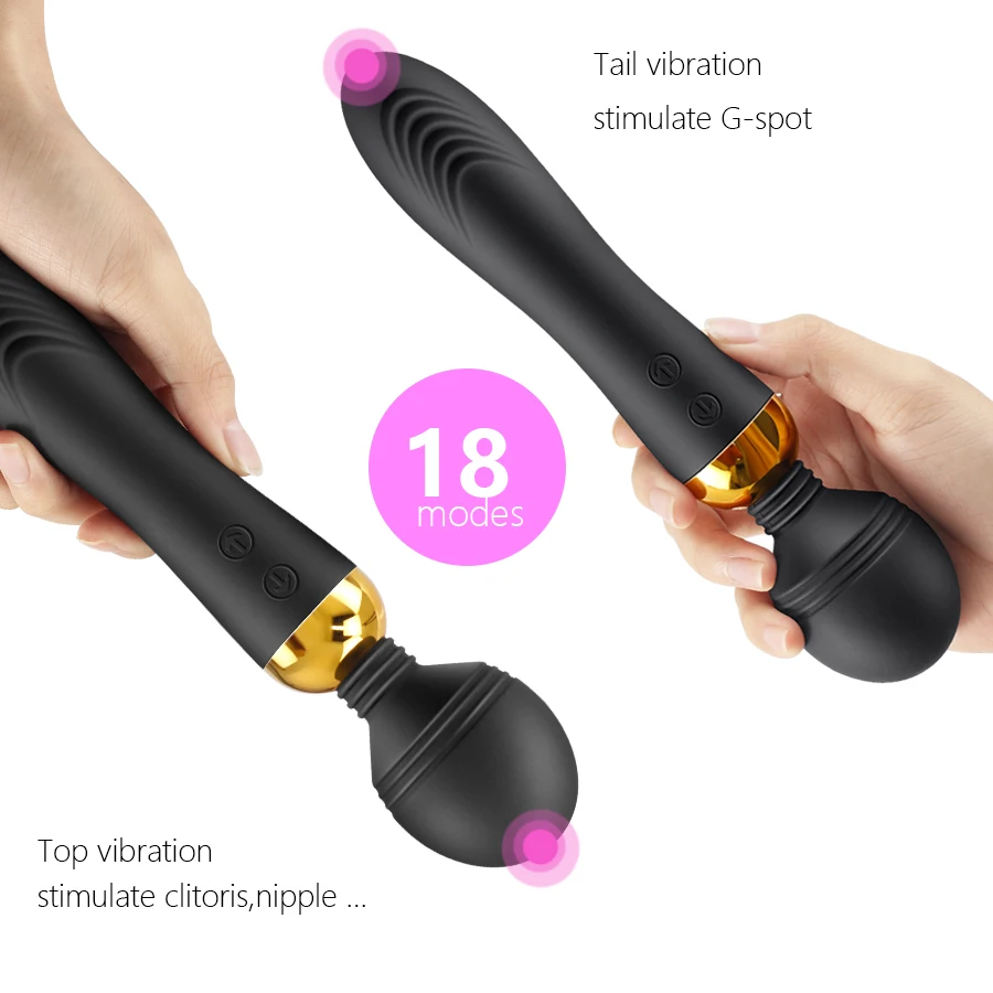18 Vibration Modes Sex Toys Women Vagina Clitoris Massager Silicone Dual Vibrator Device Adult Sexy Product