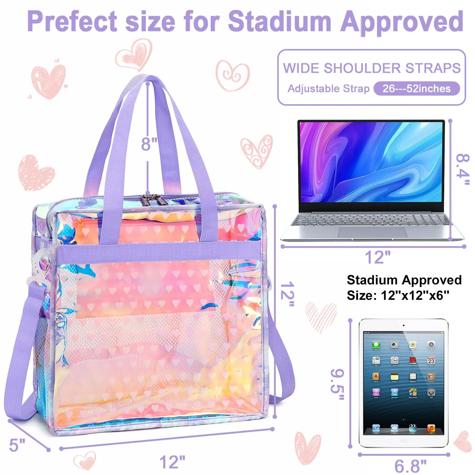 Clear Iridescent Reusable  Plastic PVC Gift Wrap Tote holographic Bag Halloween Bags Holographic Small Gift Bag